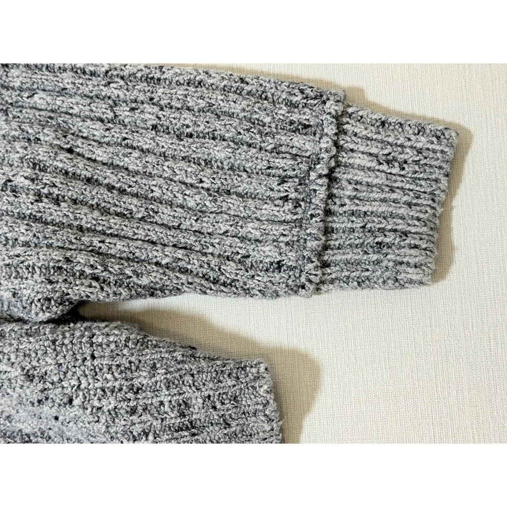 Free People On Your Side Gray Knit Cropped Long Sleeve Pullover Sweater M
